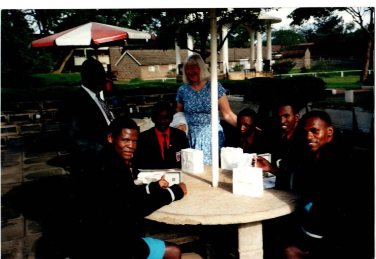 Dr. Hongo with the Burns’ family, from the USA. The Philanthropists who graciously contributed towards the care and education of a number of needy boys at Starehe. Also taking on Some STAREHE Local Endowment together with the Moore Foundation.
