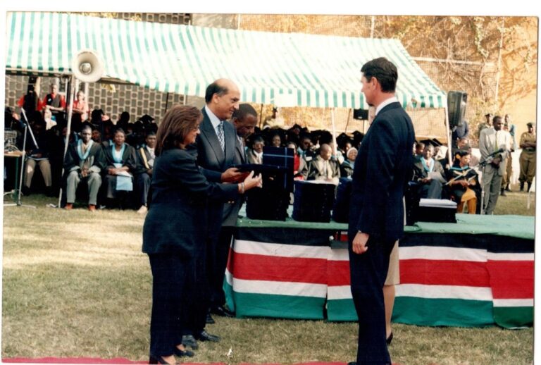 Mr. Naushud and Mrs. Zerina Merali, being recognized by Her Royal Highness the Princess Royal for their gracious support to STAREHE’S LOCAL ENDOWMENT FUND SCHEME